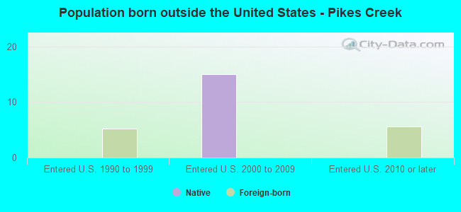 Population born outside the United States - Pikes Creek