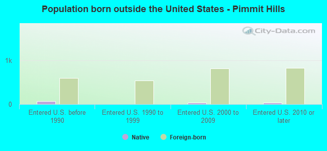 Population born outside the United States - Pimmit Hills