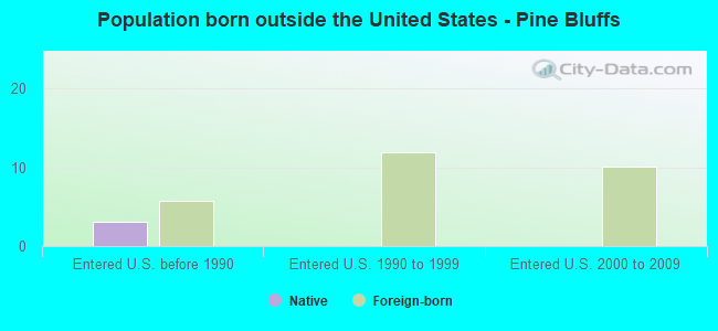 Population born outside the United States - Pine Bluffs