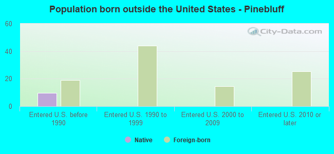 Population born outside the United States - Pinebluff