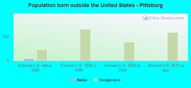 Population born outside the United States - Pittsburg