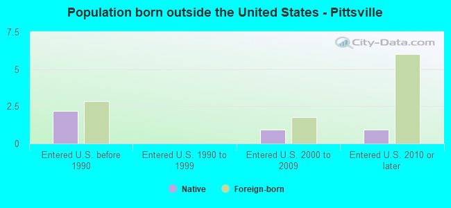 Population born outside the United States - Pittsville