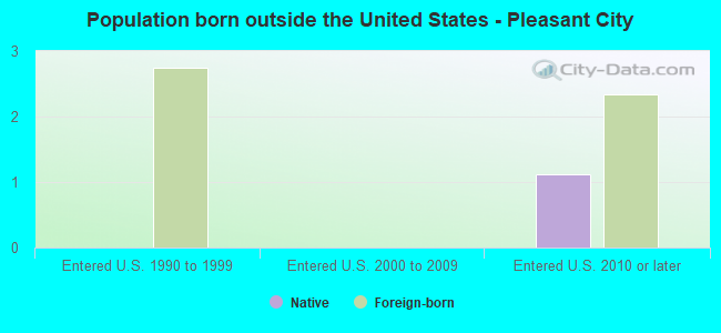 Population born outside the United States - Pleasant City