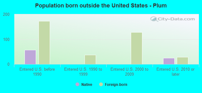 Population born outside the United States - Plum