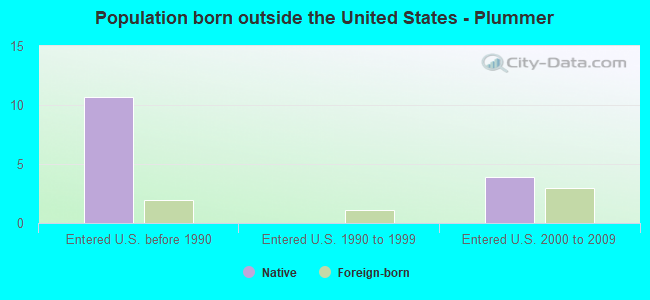 Population born outside the United States - Plummer