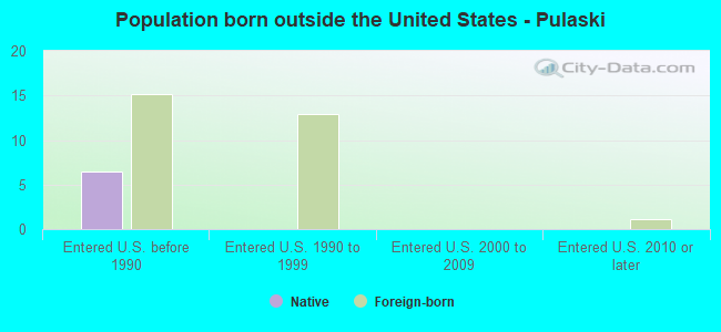 Population born outside the United States - Pulaski