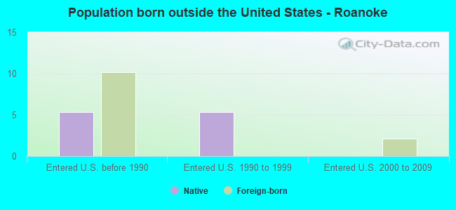 Population born outside the United States - Roanoke