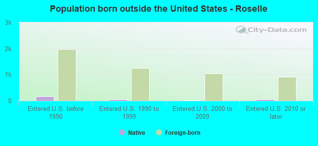 Population born outside the United States - Roselle