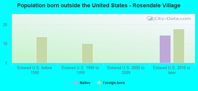 Population born outside the United States - Rosendale Village
