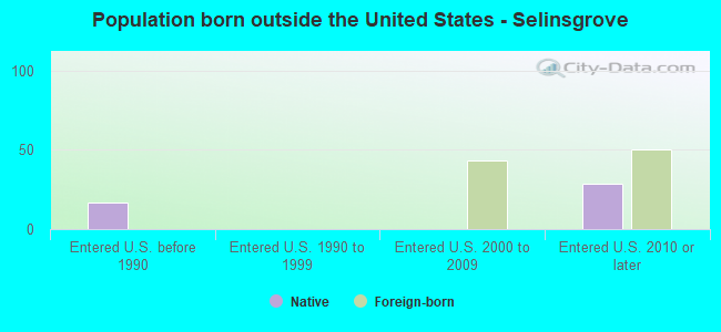 Population born outside the United States - Selinsgrove