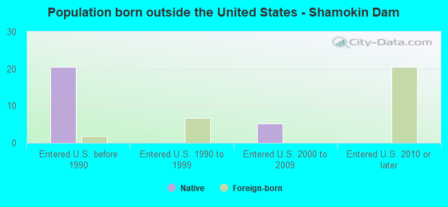 Population born outside the United States - Shamokin Dam