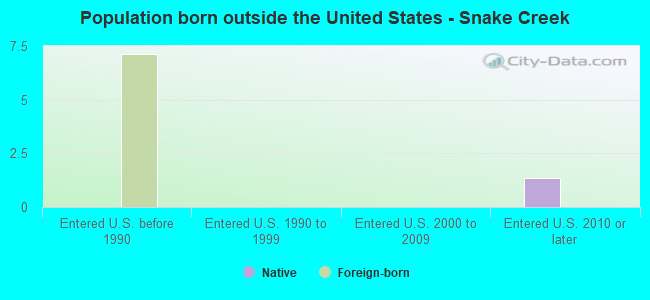 Population born outside the United States - Snake Creek