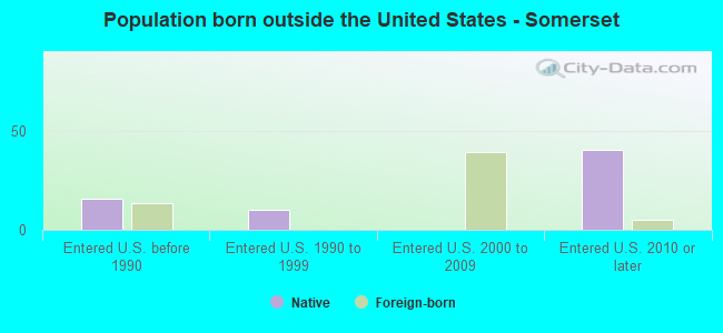 Population born outside the United States - Somerset