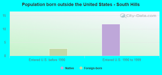 Population born outside the United States - South Hills