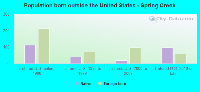 Population born outside the United States - Spring Creek