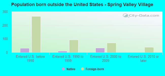 Population born outside the United States - Spring Valley Village