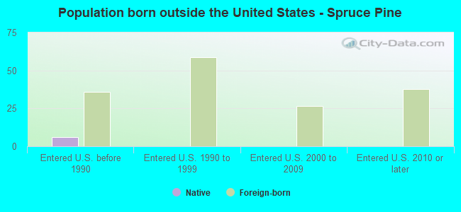 Population born outside the United States - Spruce Pine
