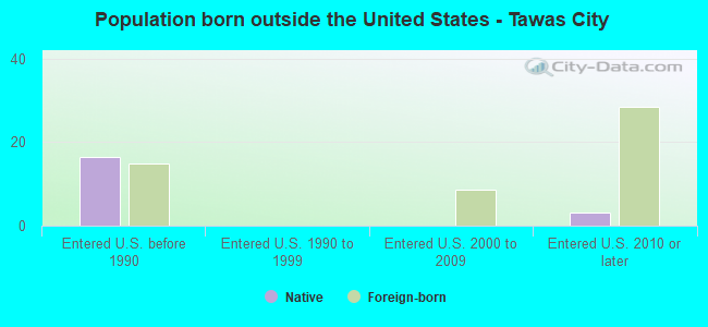 Population born outside the United States - Tawas City