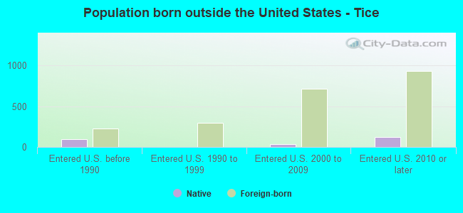Population born outside the United States - Tice