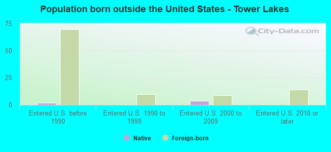 Population born outside the United States - Tower Lakes
