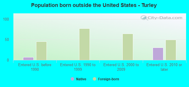 Population born outside the United States - Turley
