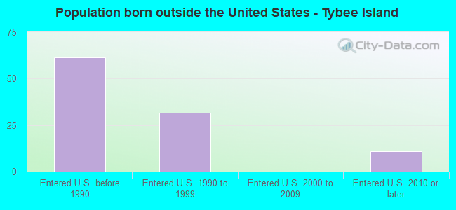 Population born outside the United States - Tybee Island