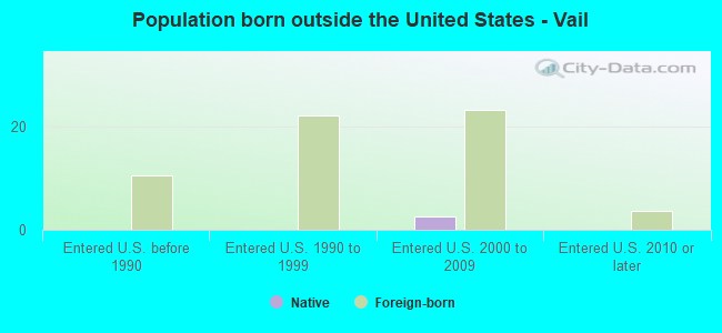 Population born outside the United States - Vail