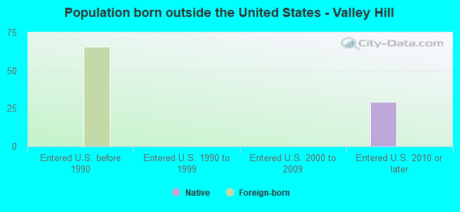 Population born outside the United States - Valley Hill