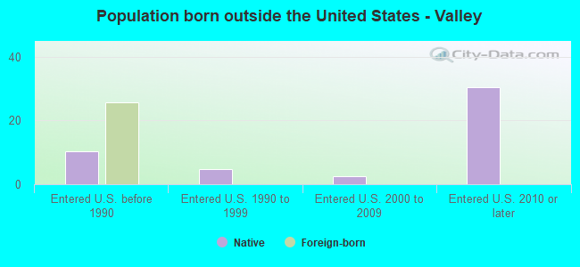 Population born outside the United States - Valley