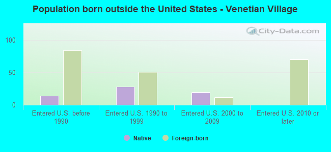 Population born outside the United States - Venetian Village