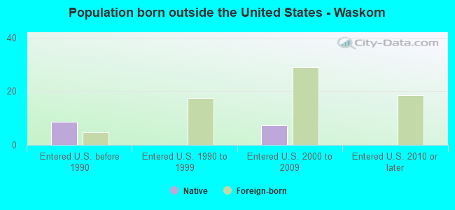 Population born outside the United States - Waskom