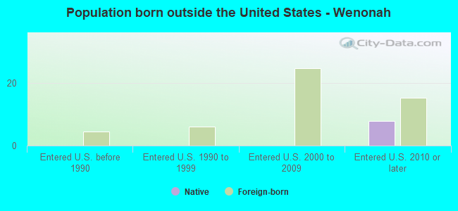 Population born outside the United States - Wenonah