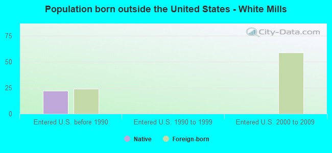 Population born outside the United States - White Mills