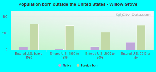 Population born outside the United States - Willow Grove