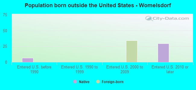 Population born outside the United States - Womelsdorf