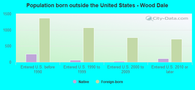 Population born outside the United States - Wood Dale