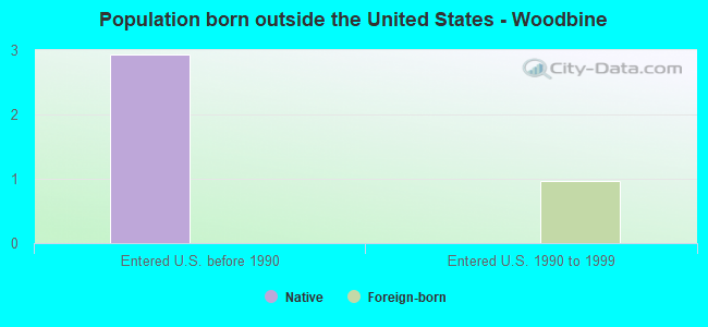 Population born outside the United States - Woodbine