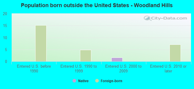 Population born outside the United States - Woodland Hills