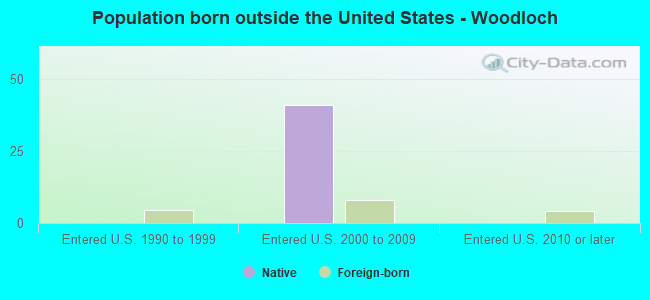 Population born outside the United States - Woodloch