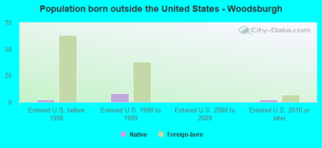 Population born outside the United States - Woodsburgh