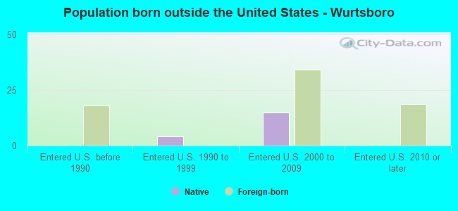 Population born outside the United States - Wurtsboro