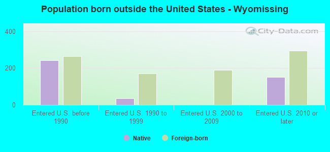 Population born outside the United States - Wyomissing
