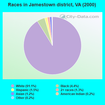 Races in Jamestown district, VA (2000)