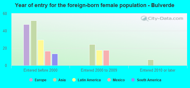 Year of entry for the foreign-born female population - Bulverde