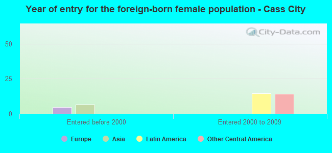 Year of entry for the foreign-born female population - Cass City