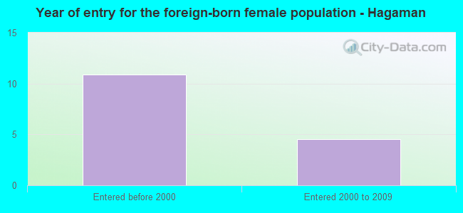 Year of entry for the foreign-born female population - Hagaman
