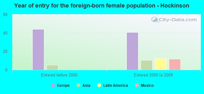 Year of entry for the foreign-born female population - Hockinson