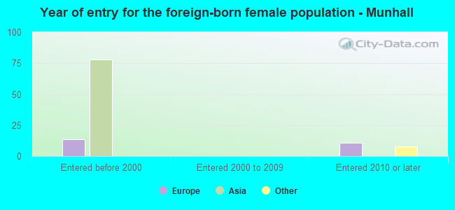 Year of entry for the foreign-born female population - Munhall