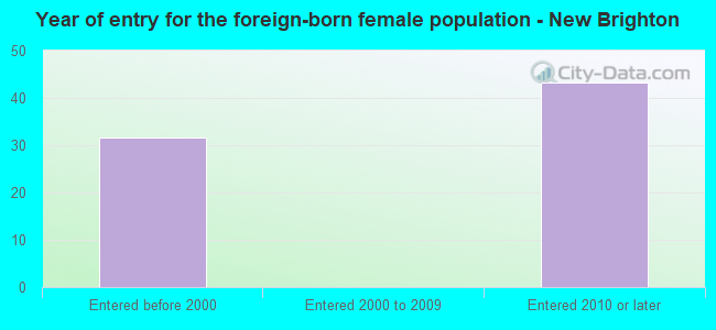 Year of entry for the foreign-born female population - New Brighton