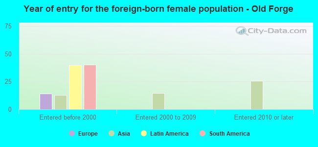 Year of entry for the foreign-born female population - Old Forge